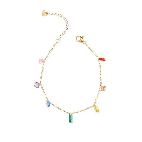 Rainbow Colored Gem Necklace