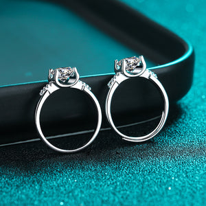 Round Moissanite Pave Engagement Ring