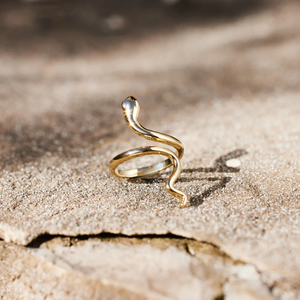 Minimalist Gold Snake Stacking Wrap Ring