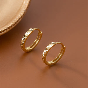 Facet Geometric Huggie Hoop Earrings