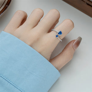 Anello impilabile personalizzato con pietra di nascita a forma di cuore