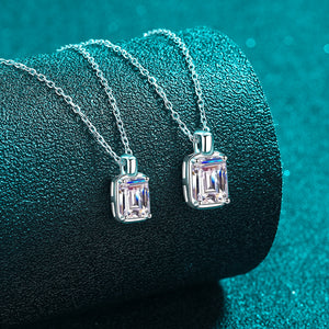 Emerald Cut Moissanite Pendant Necklace