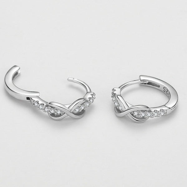 Silver Mobius Hoop Earrings