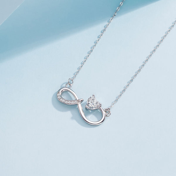 Silver Mobius Heart Necklace
