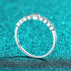 Moissanite Bezel Wedding Band Ring