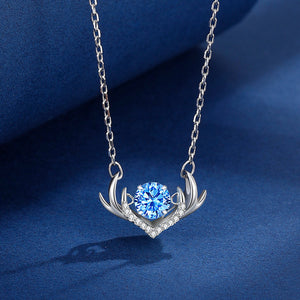 Deer Antler Dancing Stone Charm Necklace