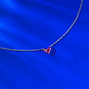 Dainty Pink Heart Pendant Necklace