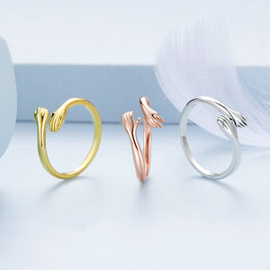 Dainty Hug Couple Stacking Bypass Ring