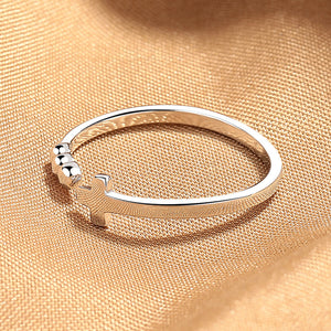 Silver Cross Stacking Thin Band Ring