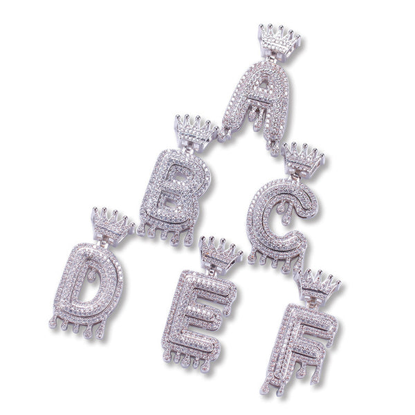 Initial Letter Crown Necklace
