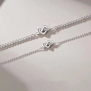 Heart Knot Matching Couple Charm Bracelet