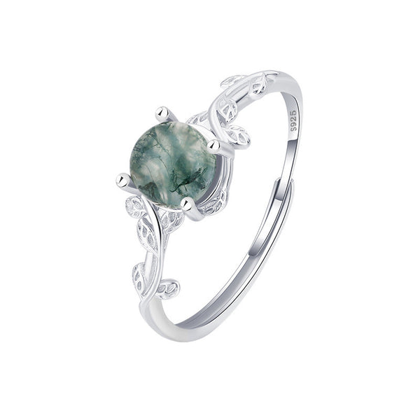 Green Moss Agate Ring