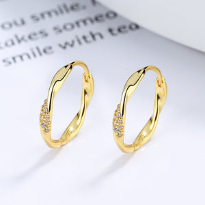 Mobius Strip Infinity Huggie Hoop Earrings