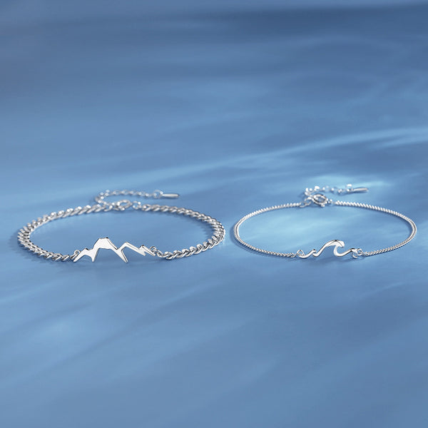 Mountain Ocean Matching Couple Bracelet