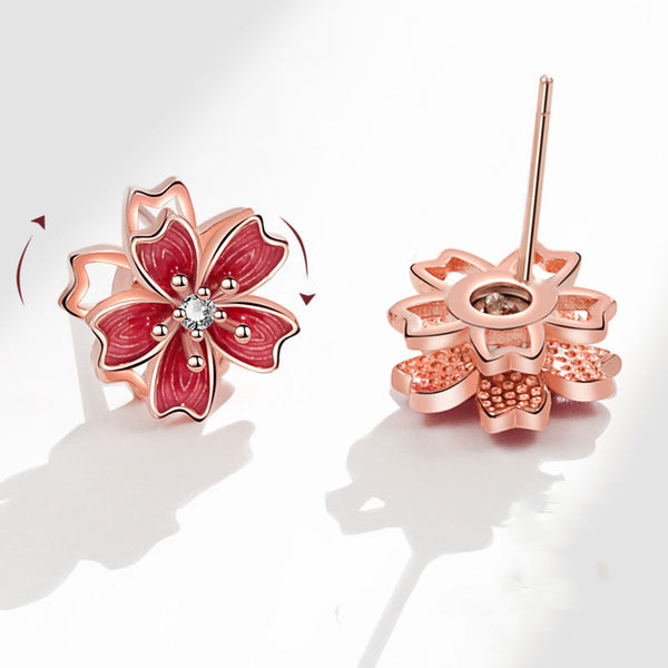 Peach Blossom Spinner Stud Earrings
