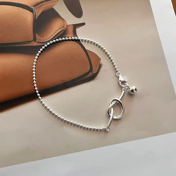 Silver Knot Beaded Bracelet