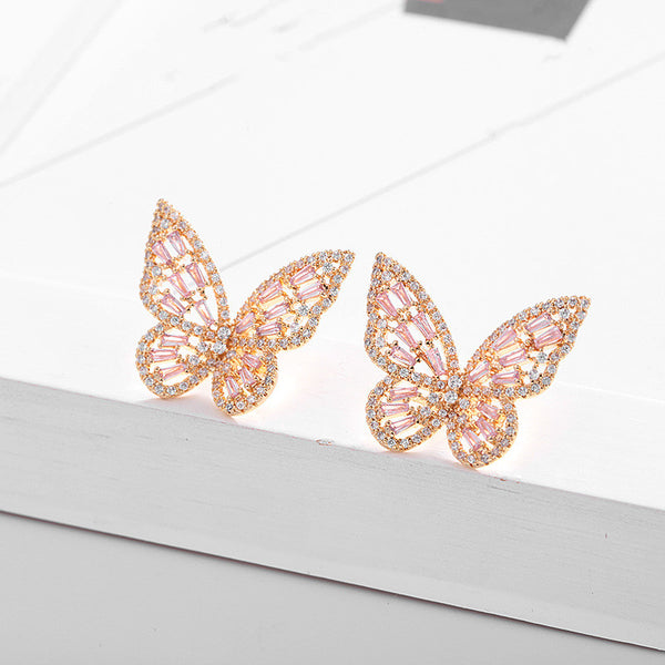Colored Butterfly Stud Earrings