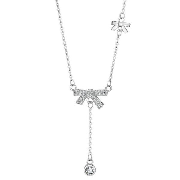 Dainty Bowknot Tassel Necklace