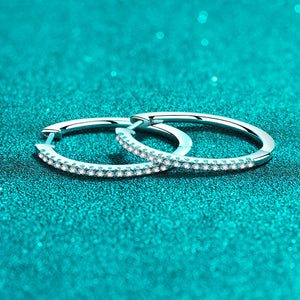 Moissanite Pave Setting Hoop Earrings