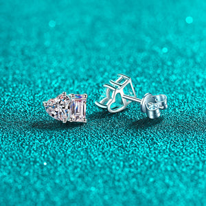 Moissanite Heart Wedding Stud Earrings