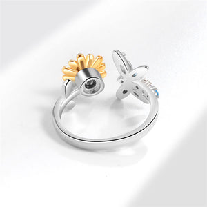 Sonnenblume Libelle Fidget Spinner Ring