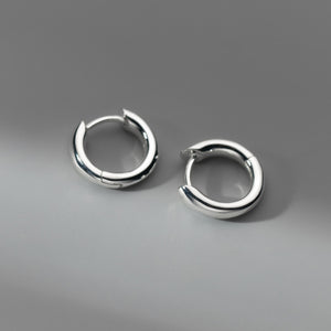 Small Silver Minimalist Hoop Earrings