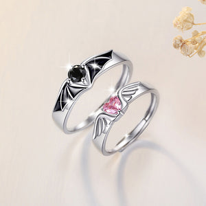 Angel Devil Matching Couple Stacking Ring