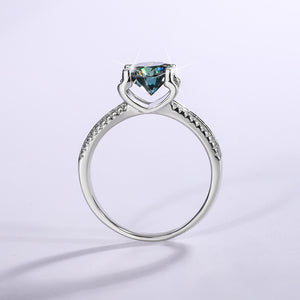 Round Color Moissanite Pave Engagement Ring