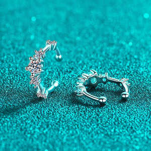 Moissanite Cuff Huggie Hoop Earrings