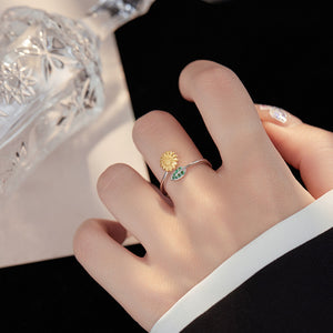 Sunflower Anxiety Fidget Spinner Bypass Ring