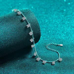 Brilliant Moissanite Dangle Charm Bracelet