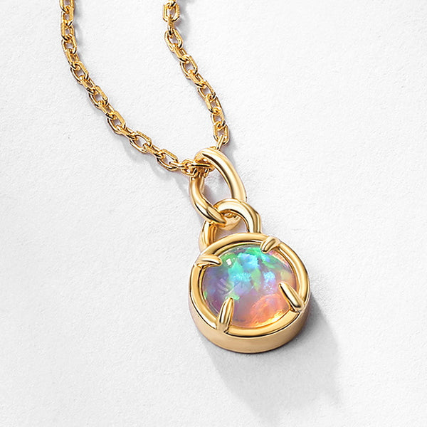 Gold Bubble Opal Necklace