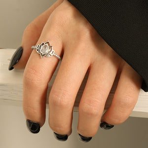 Vintage Lotus Flower Statement Ring