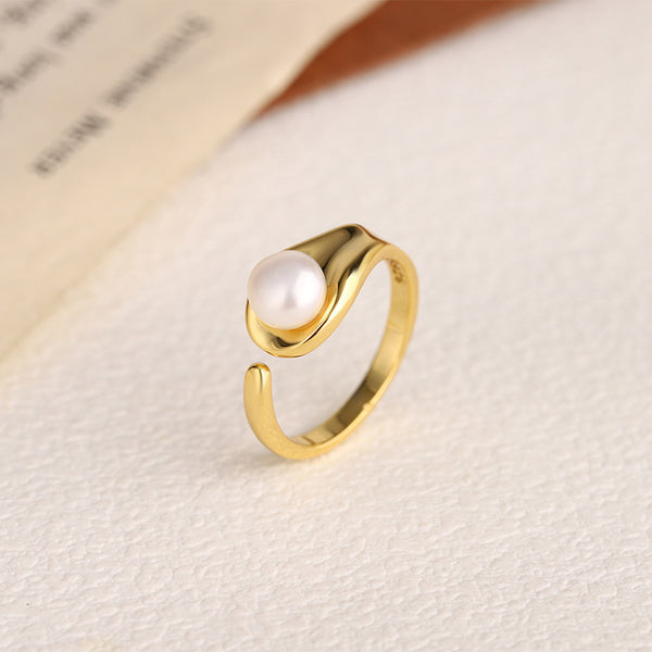 Original Basra Pearl Ring Gold Plated Natural Pearl Ring For Womens Real  Pearl | eBay