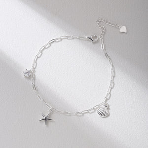 Seashell Starfish Beach Charm Bracelet