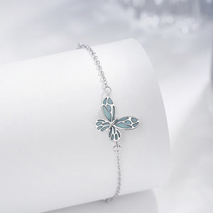 Blue Luminous Butterfly Charm Bracelet