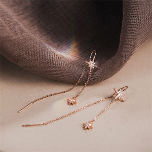 Dainty Star Long Threader Earrings