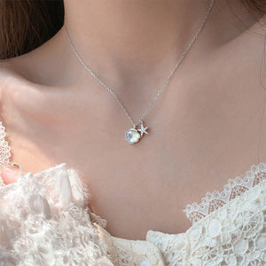 Mother Of Pearl Seashell Starfish Necklace