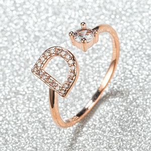 Initial Letter Adjustable Stacking Ring