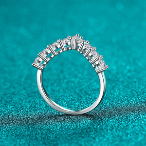 Pave Moissanite V-Shape Eternity Ring