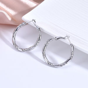 Twist Spiral Huggie Hoop Statement Earrings