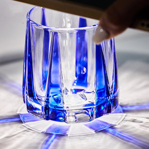 Color Stripe Hexagonal Drinking Glass