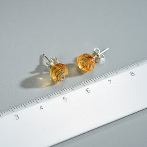 Pink Purple Crystal Rose Flower Stud Earrings