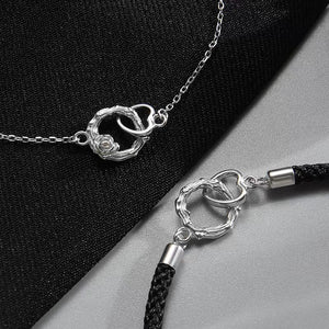 Bramble Rose Flower Couple Rope Bracelet