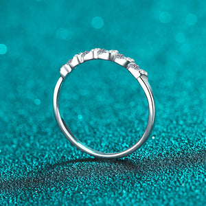 Moissanite Ocean Sea Wave Wedding Ring