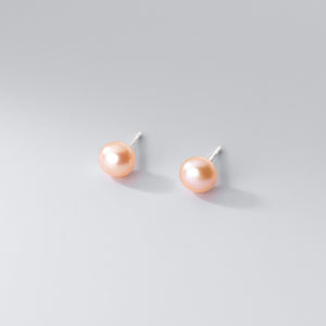 Pink Freshwater Pearl Wedding Stud Earrings