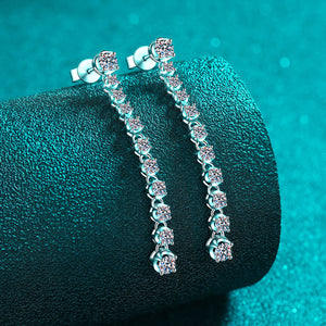 Moissanit-Rauten-Tropfen-Ohrstecker