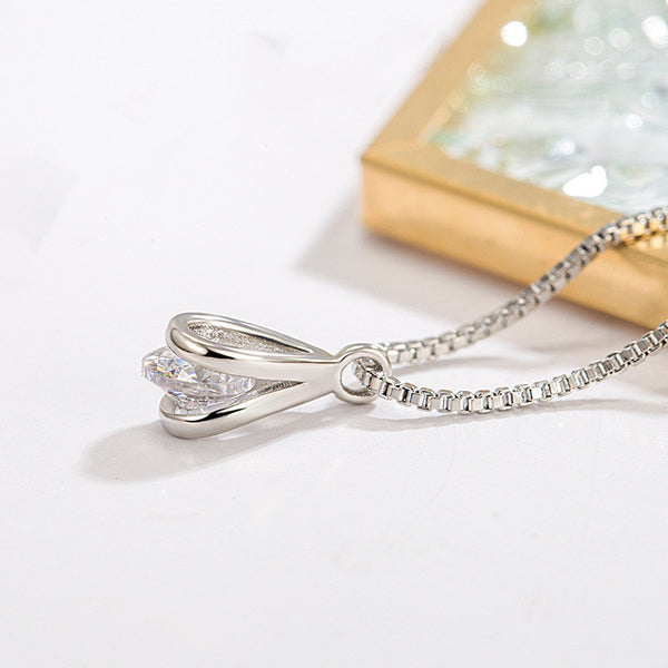 Silver Teardrop Charm Necklace