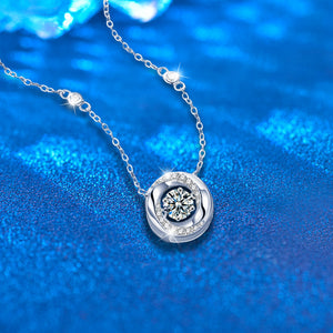 Moissanite Dancing Stone Pendant Necklace