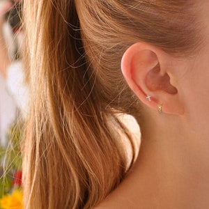 Tiny Small Cross Cartilage Stud Earrings